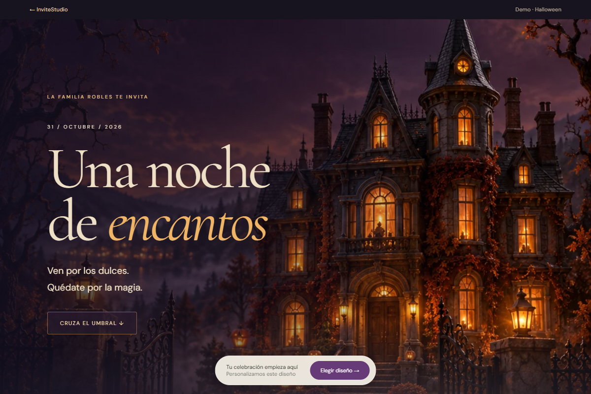 Invitaciones digitales de Halloween