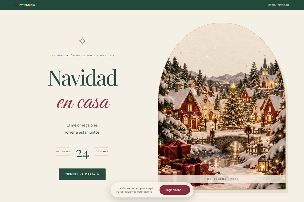 Invitaciones digitales de Navidad